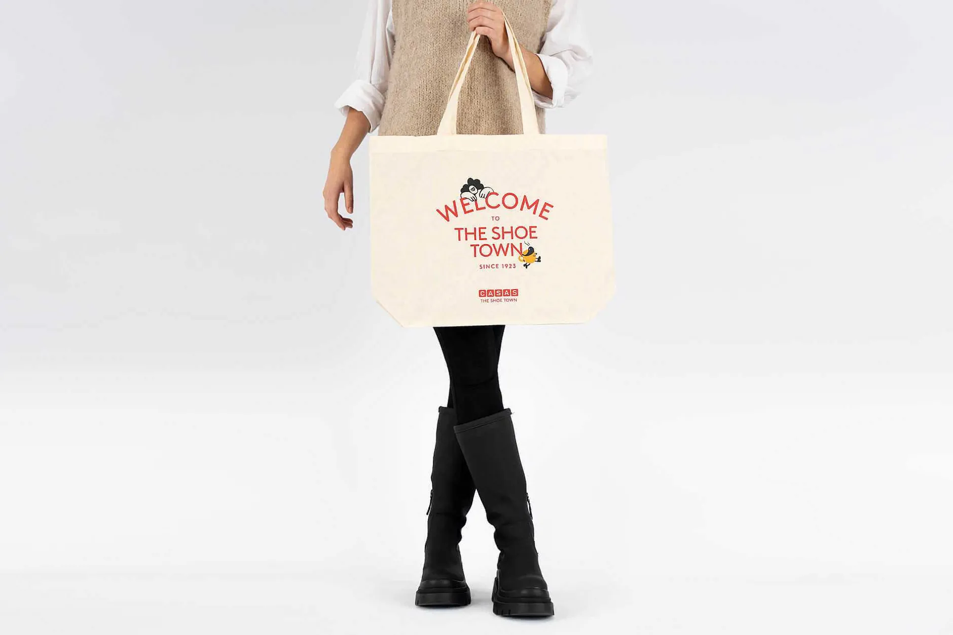 Bolsa de Tela Bolso Tote Bag The Shoe Town^ Bolsos