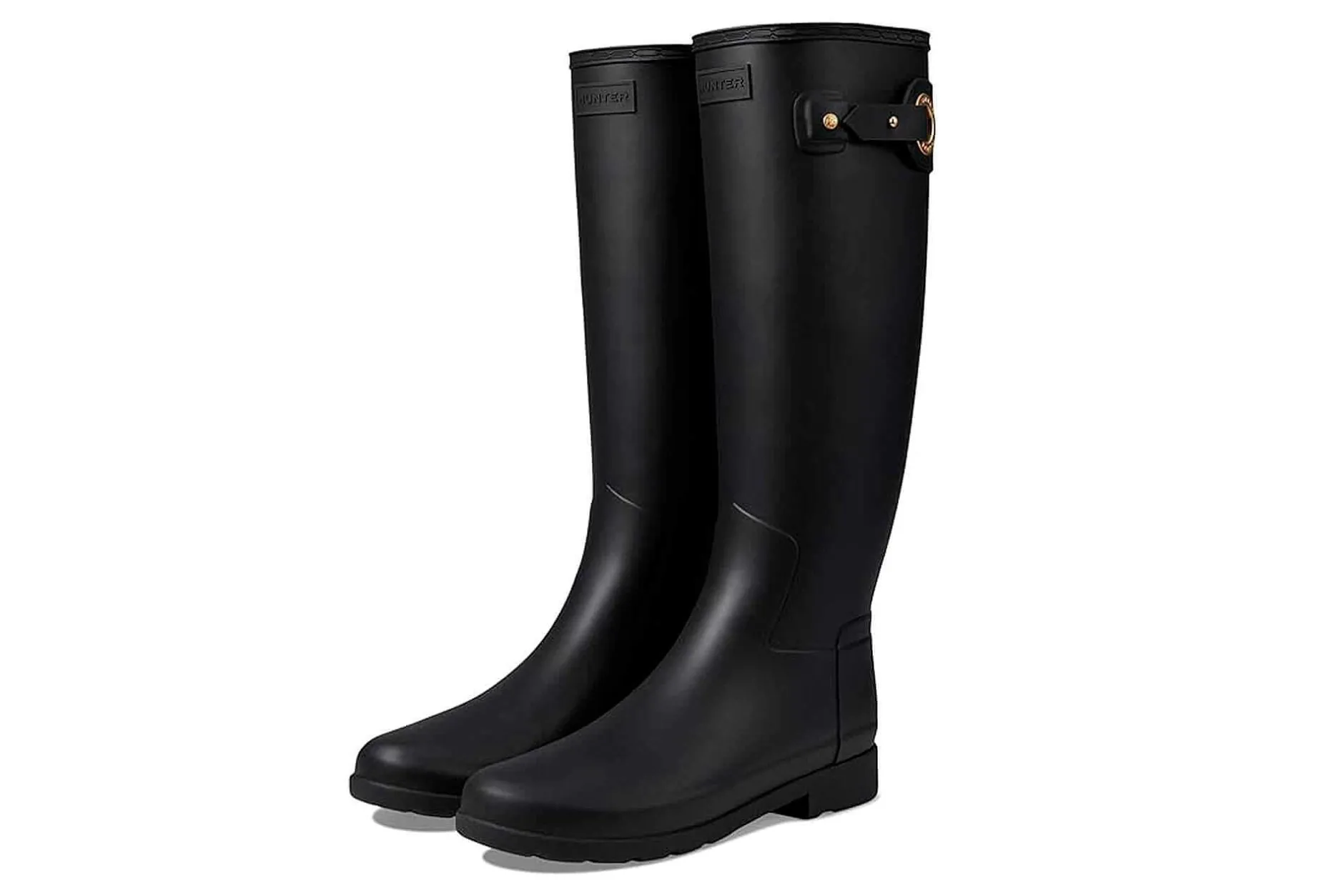 Hunter Botas De Agua Refined Tall Gears On Eyelet Buckle Black^Mujer Botas De Agua