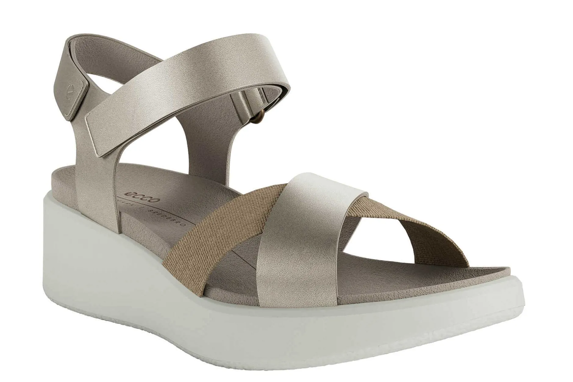 Ecco Sandalias De Cuna Flowt W Wedge Lx Cr Lea^Mujer Sandalias